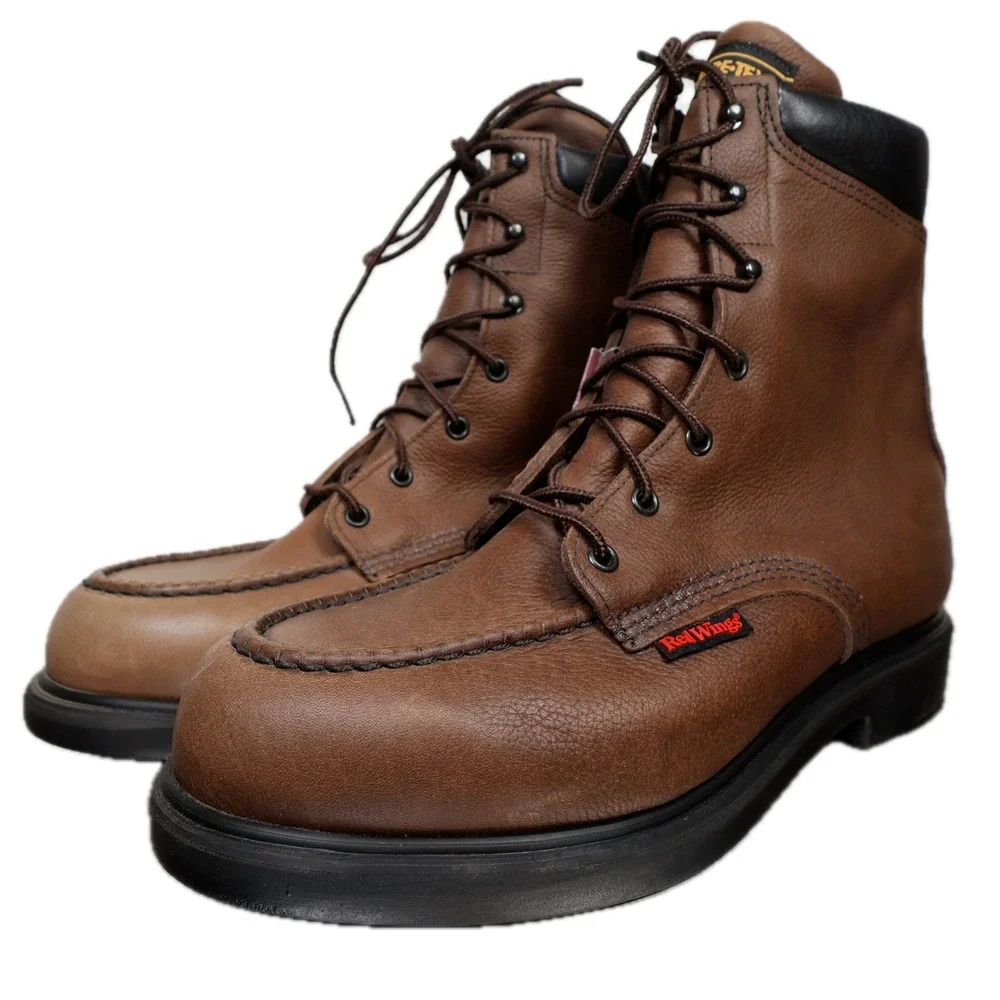 Red Wing SuperSole 1414 Work Boots Mens 9.5 D Brown Leather Gore-Tex Waterproof
